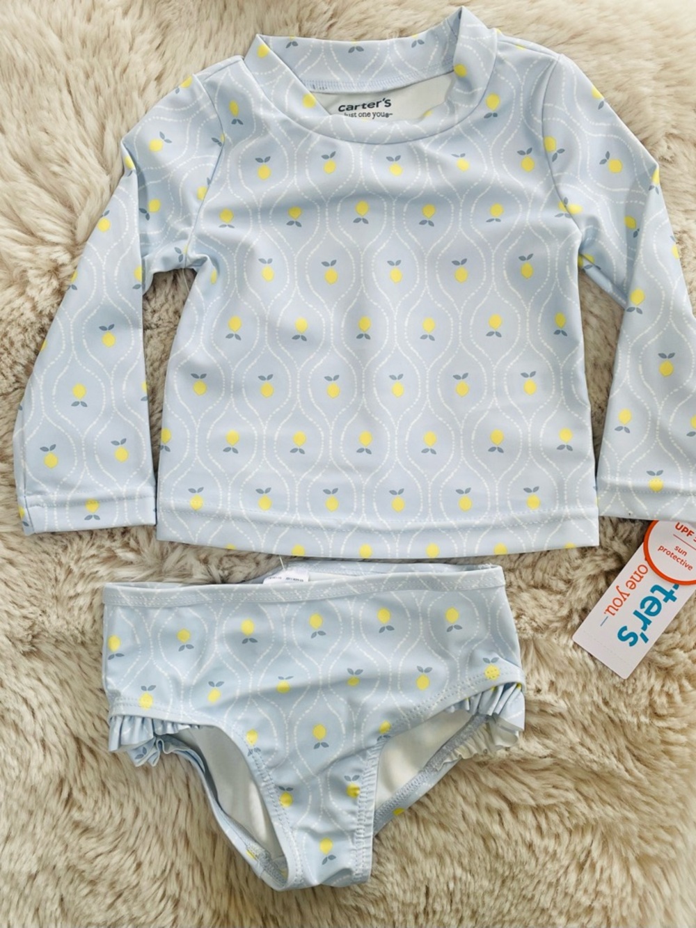 NWT: Carter's Just One You® Baby Girls' Long Sleeve Lemon Printed Set - Size: 9M